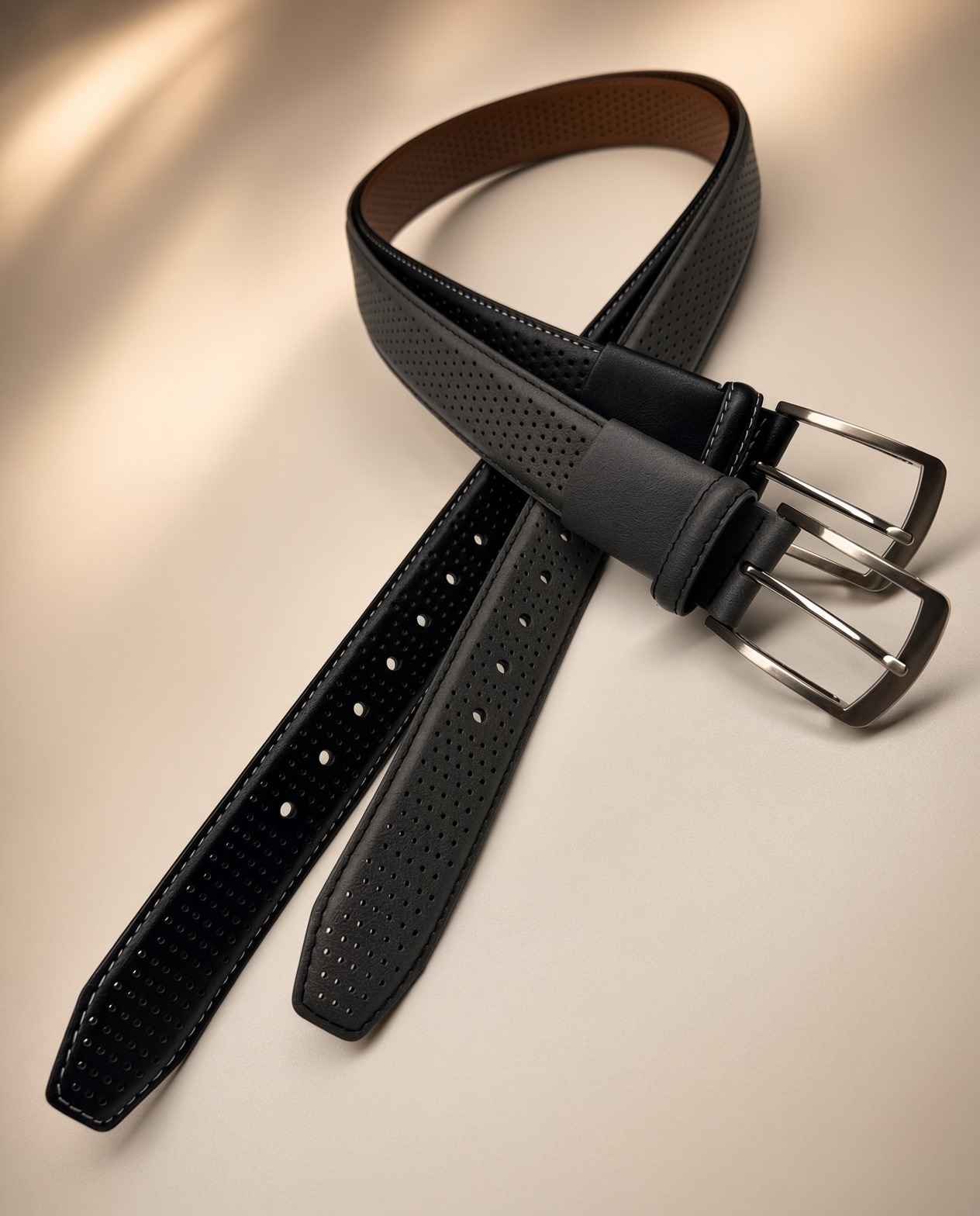 Perforated golf belt