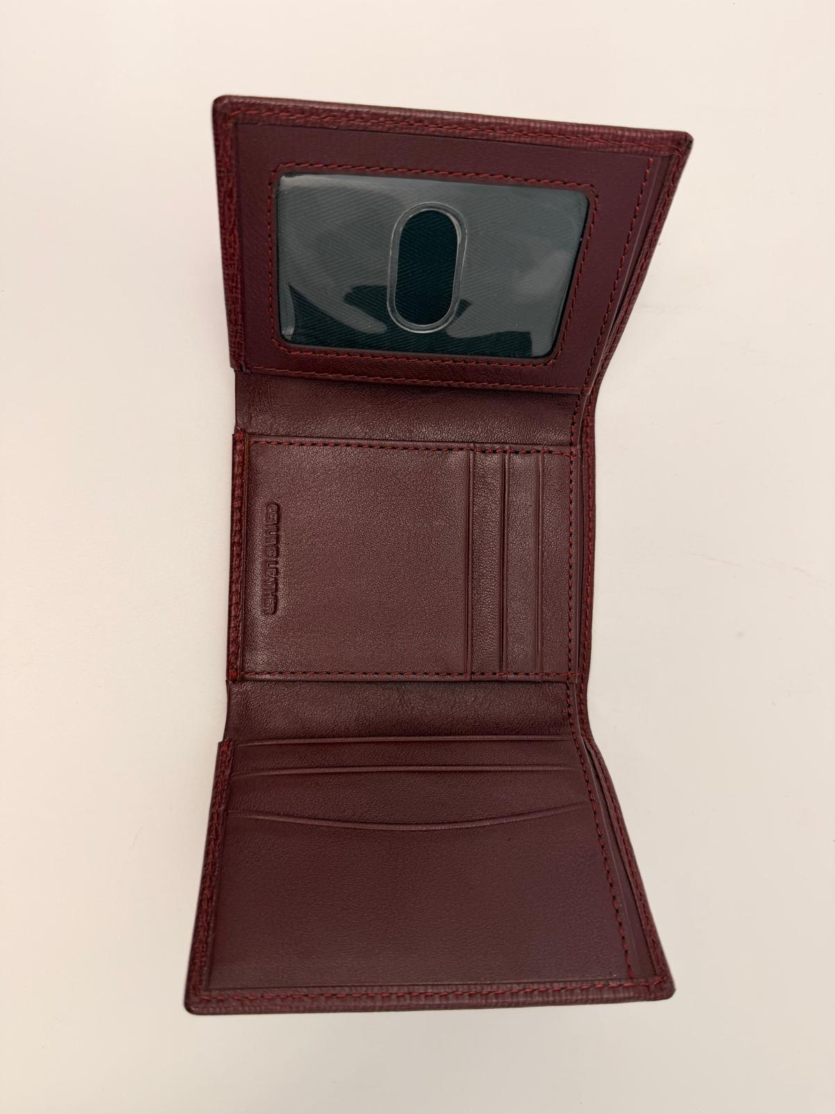Trifold wallet open